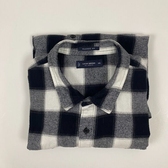 Lucky Brand Men's Shirt Sz XXL Long Sleeve Western Plaid Flannel Pockets - Picture 10 of 12